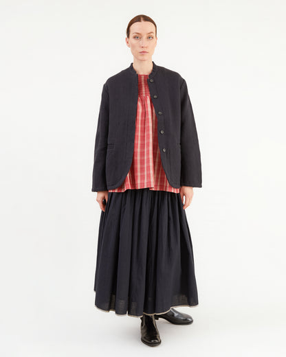Maison De Soil Pullover Cotton/Wool Shirt in Red/Beige Check