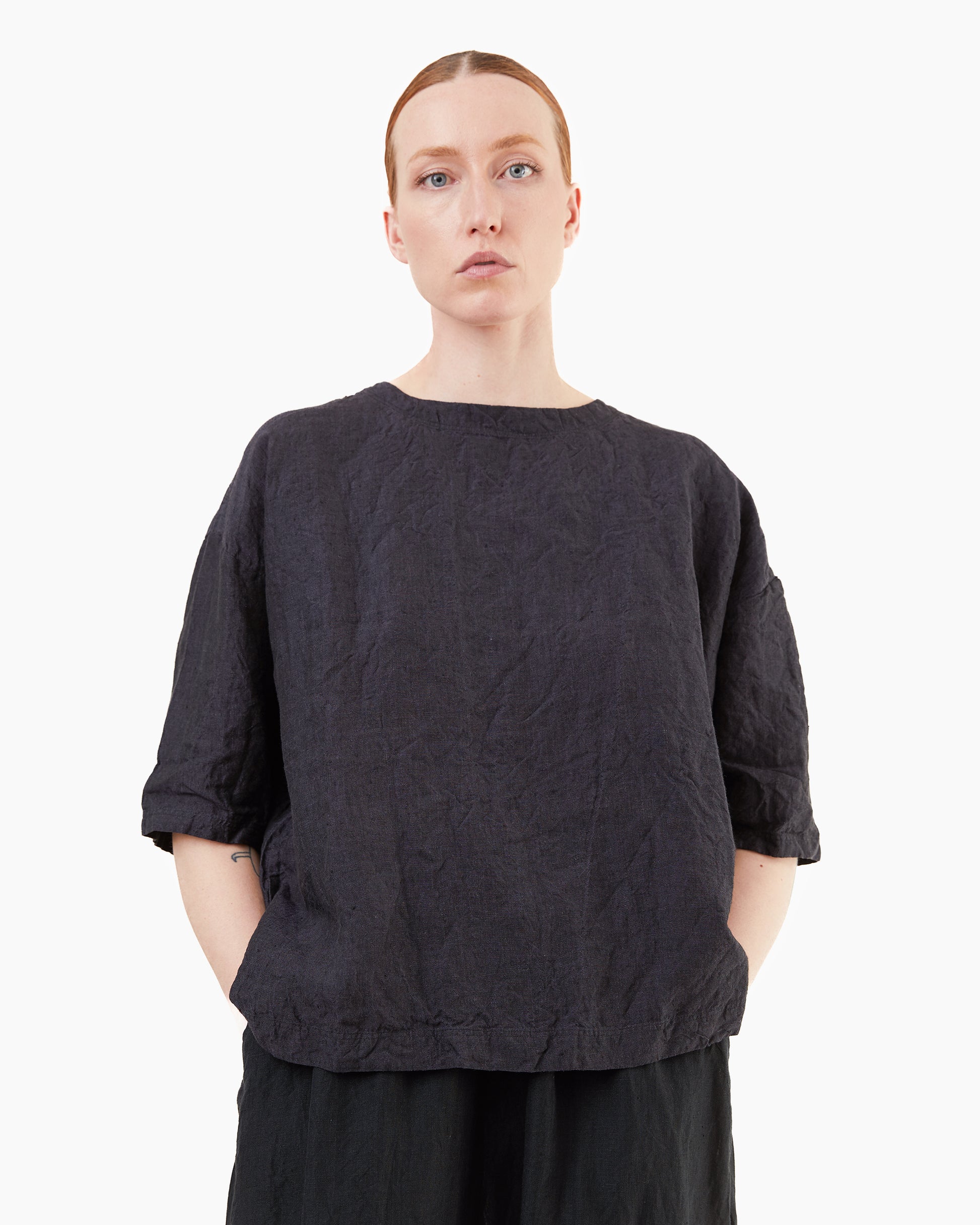 Guptiha Teori Linen 60 Shirt in Black