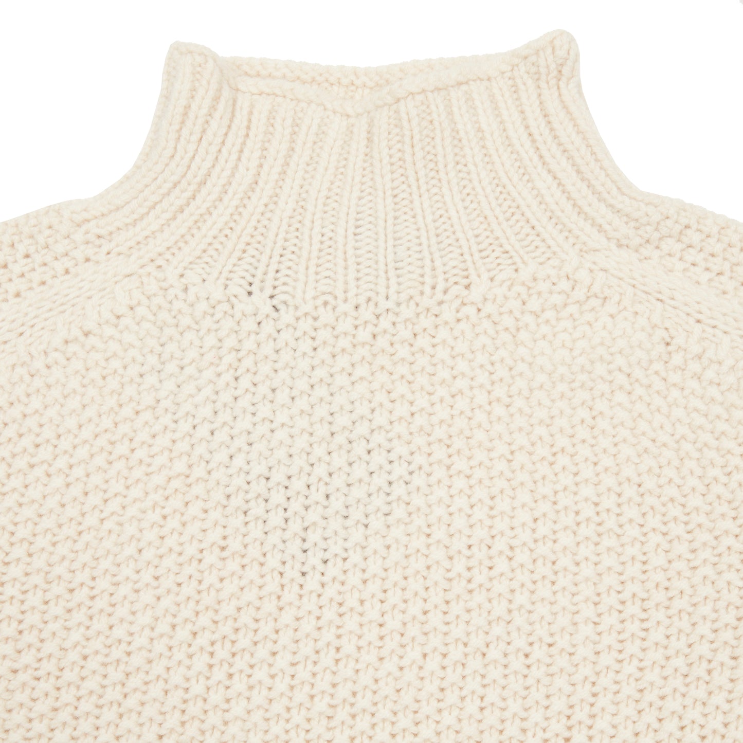 Harley Women's Moss Stitch High Neck Jumper in Almond