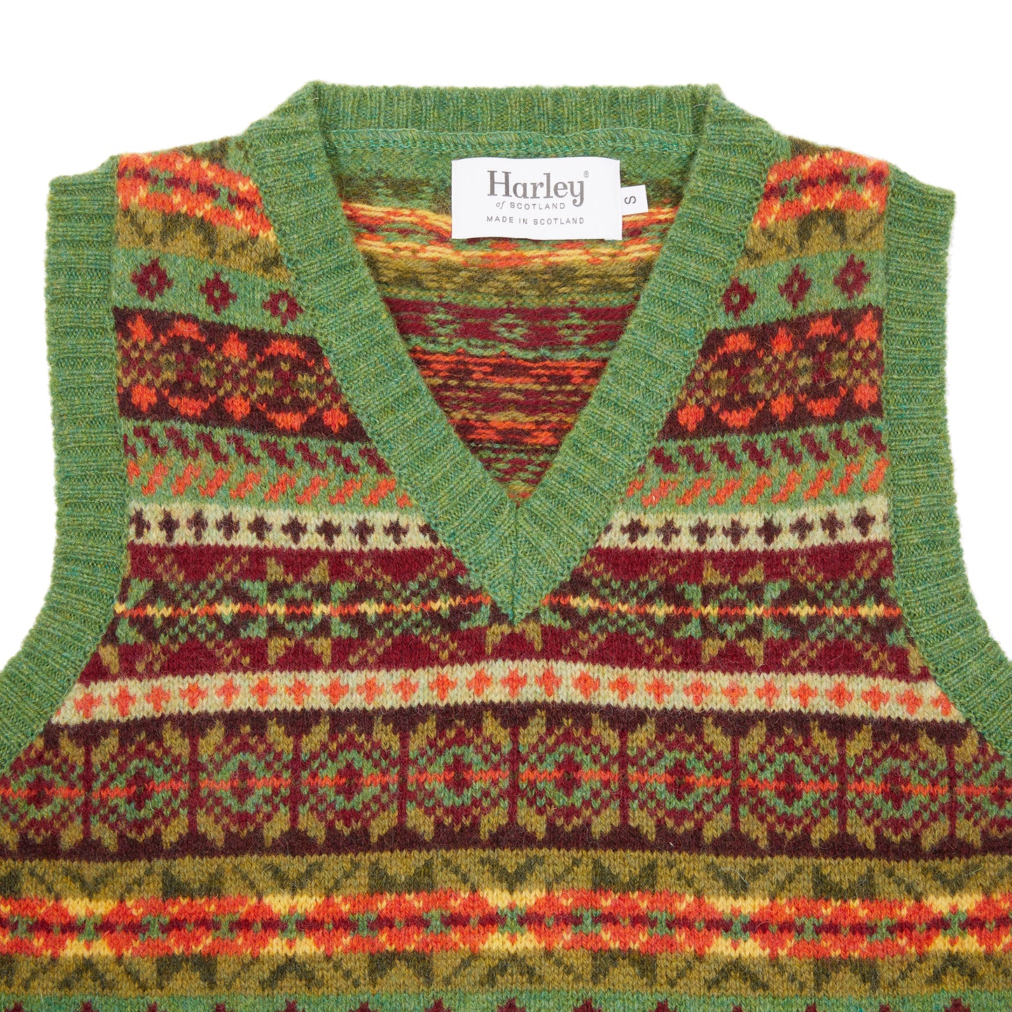Harley V-neck Fair Isle Slipover in Baize