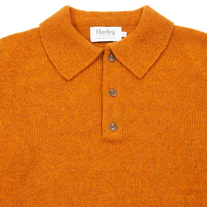 Harley Supersoft Knit Polo Jumper in Amber