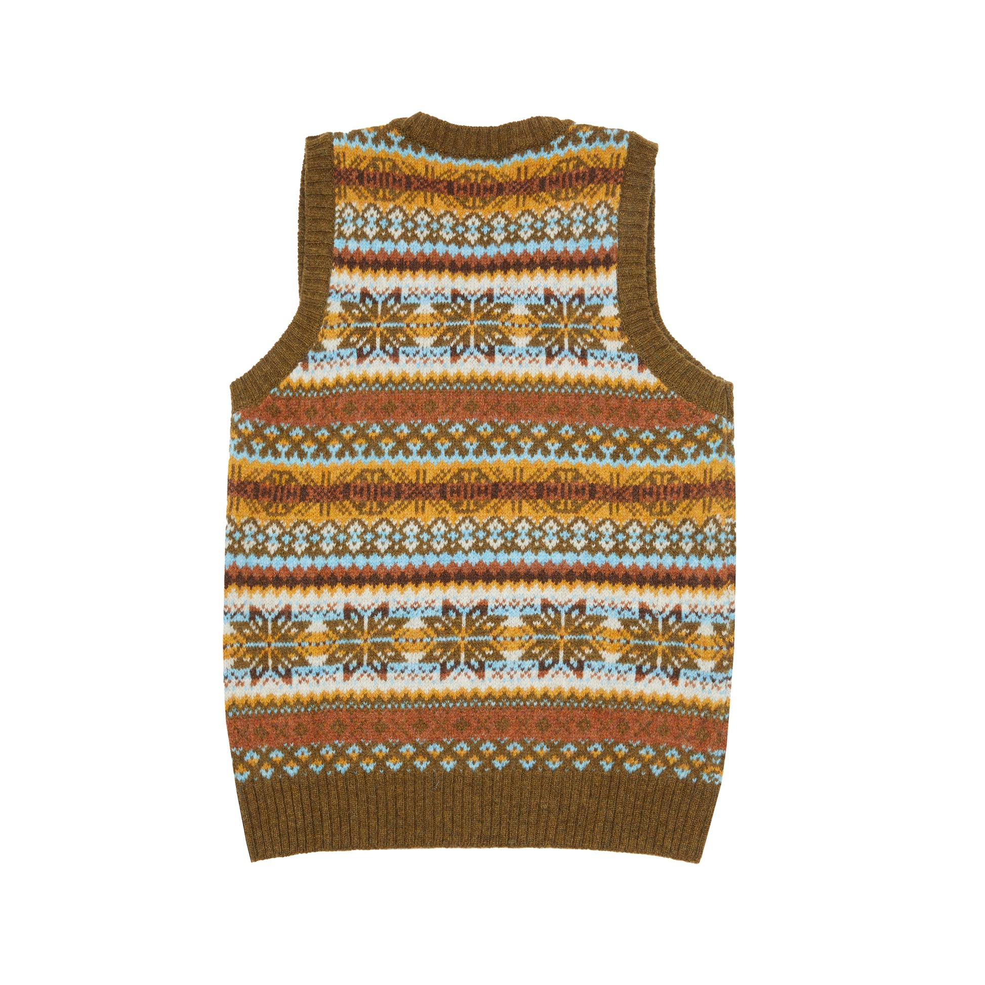 Harley V-neck Fair Isle Slipover in Moorland