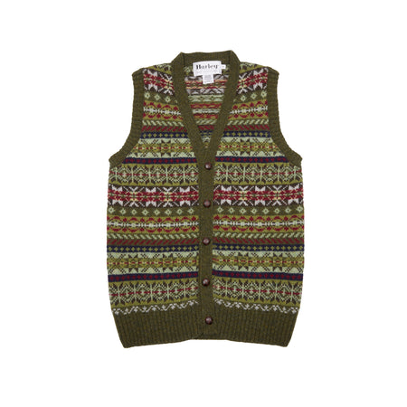 Harley Fair Isle Waistcoat in Scots Pine