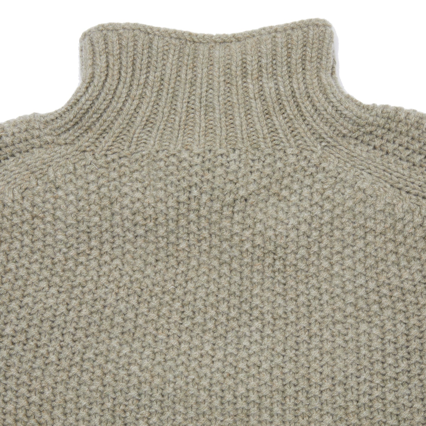 Harley Women's Moss Stitch High Neck Jumper in Greensand