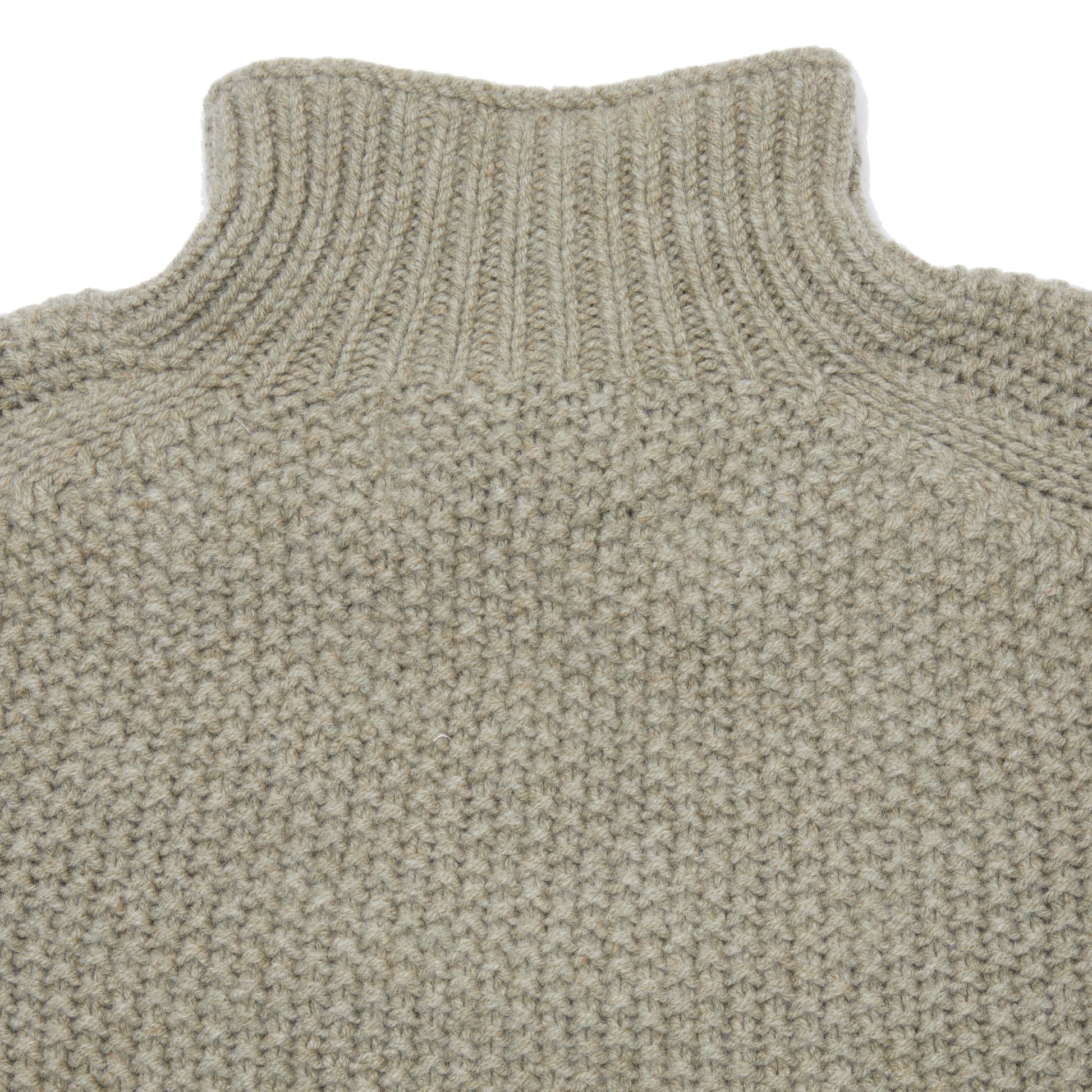 Harley Women's Moss Stitch High Neck Jumper in Greensand