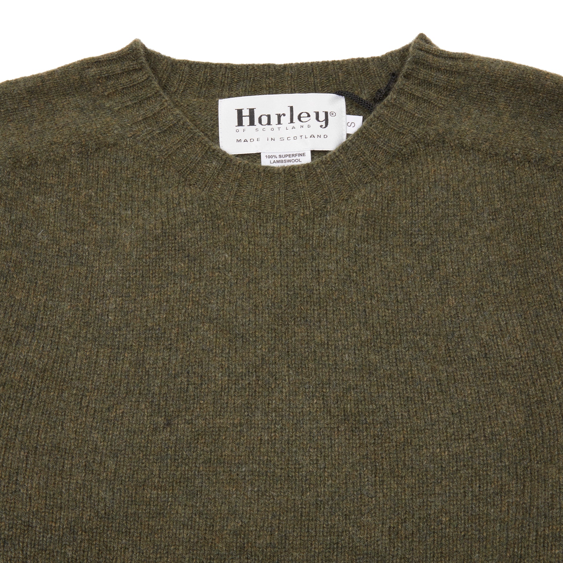 Harley Crew-Neck Lambswool Jumper in Loden