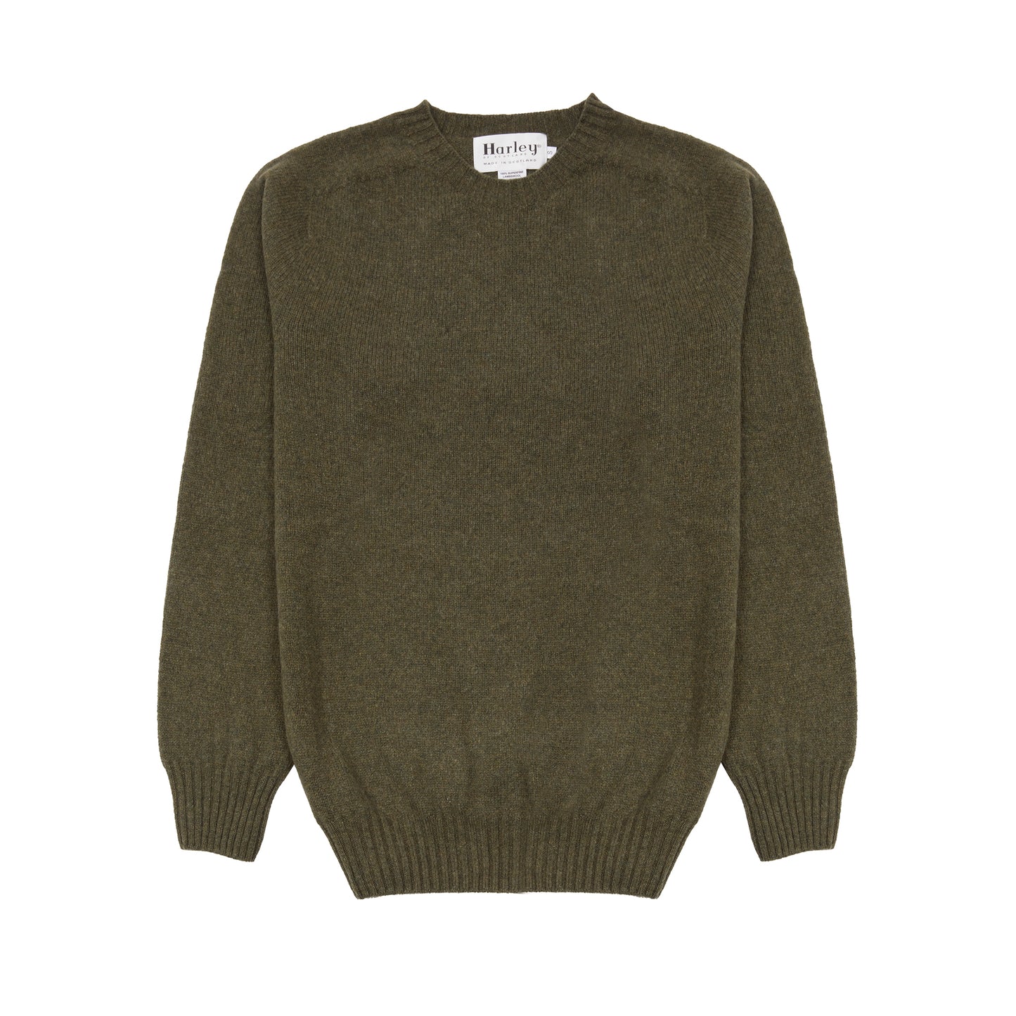 Harley Crew-Neck Lambswool Jumper in Loden