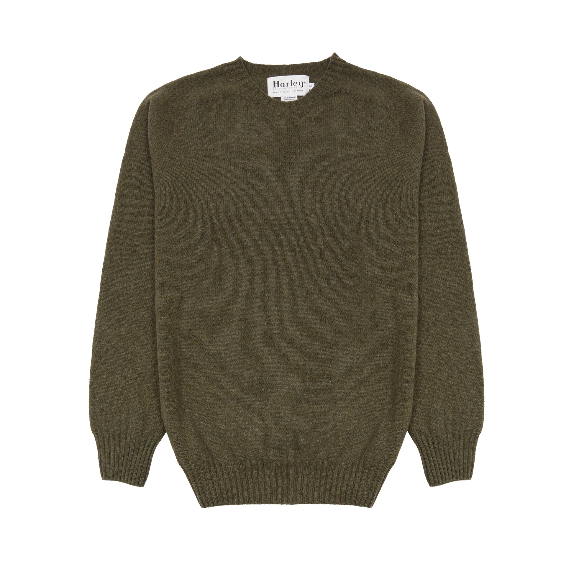 Harley Crew-Neck Lambswool Jumper in Loden