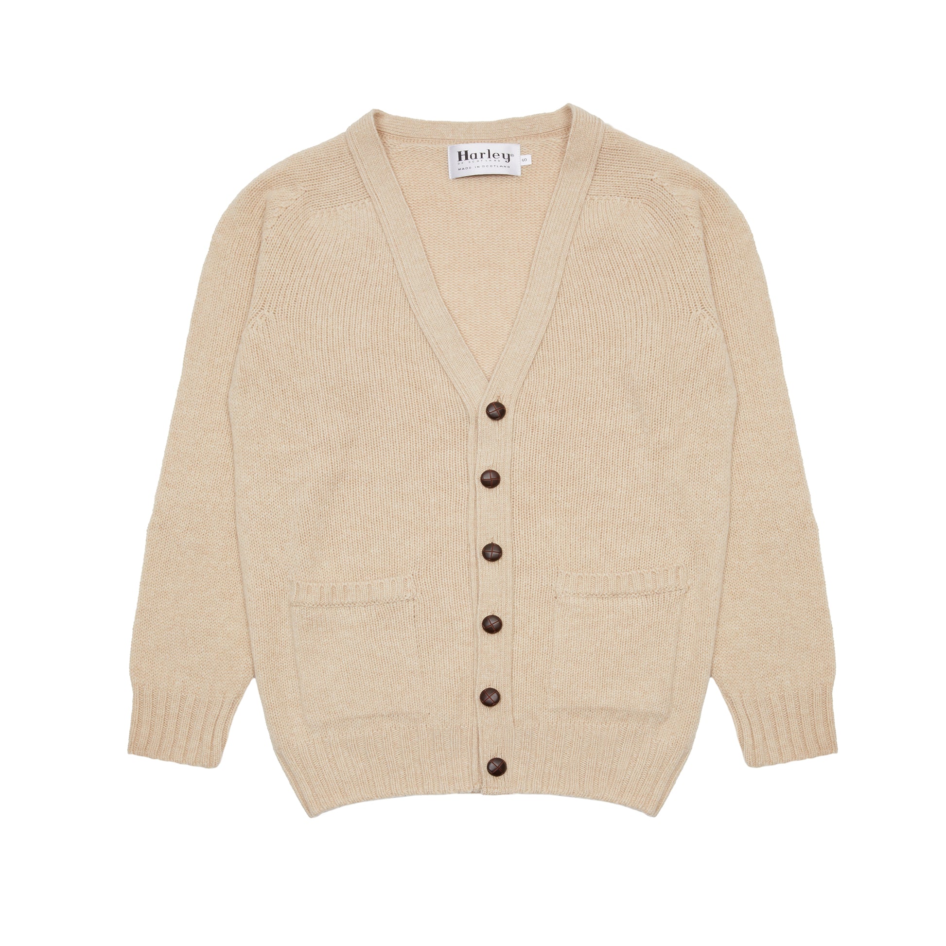 Harley Lambswool Cardigan in Oatmeal