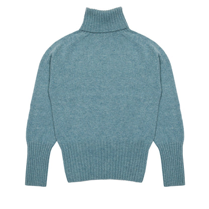 Harley Women's Lambswool Roll Neck Jumper in Oribe Green