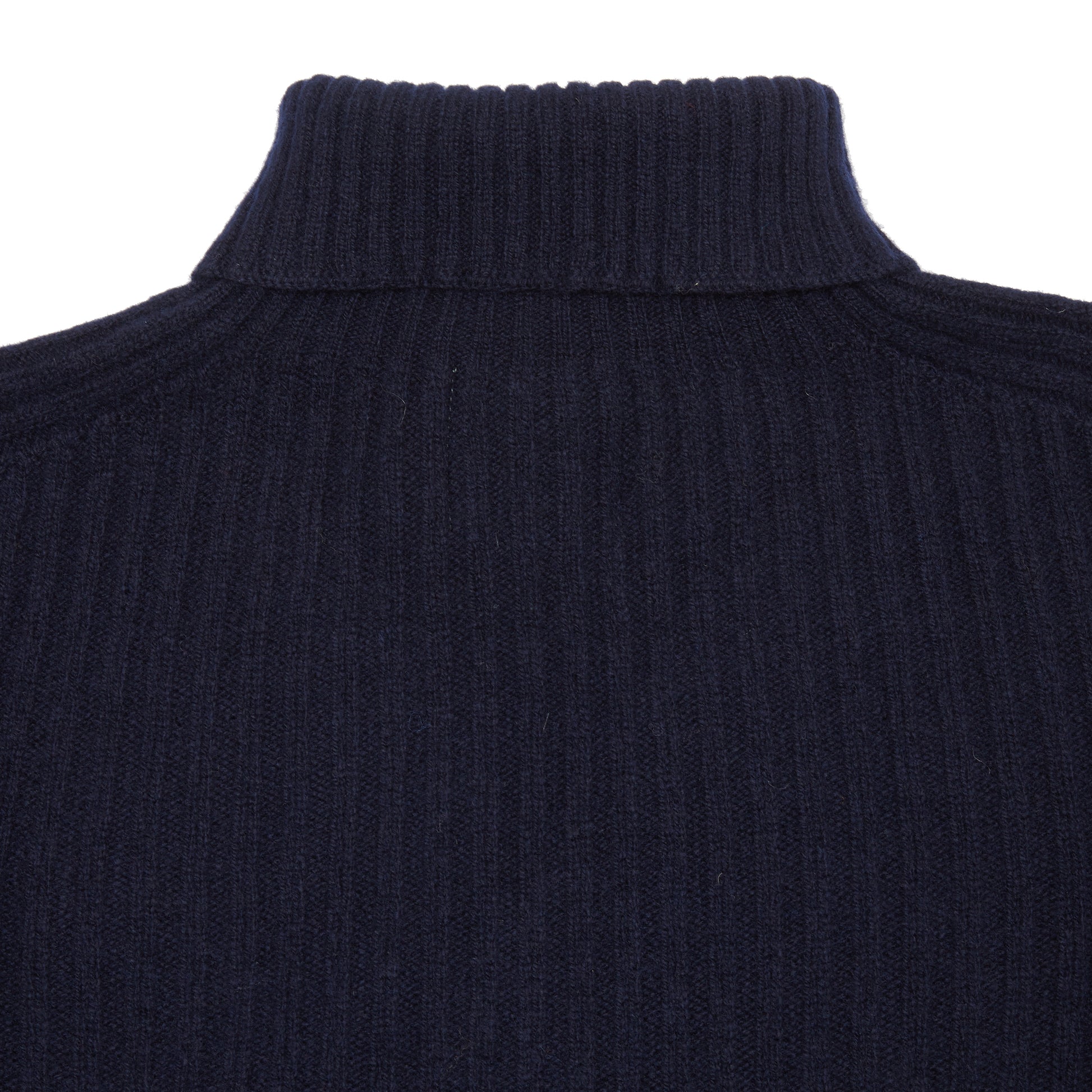 Harley Ribbed Rollneck Lambswool Jumper in Nero Navy