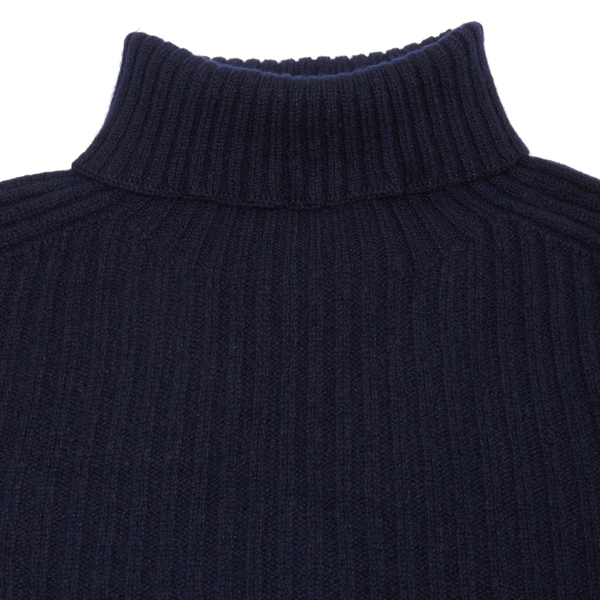 Harley Ribbed Rollneck Lambswool Jumper in Nero Navy