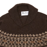 Men's Fair Isle Shawl Collar Sweater in Black 2