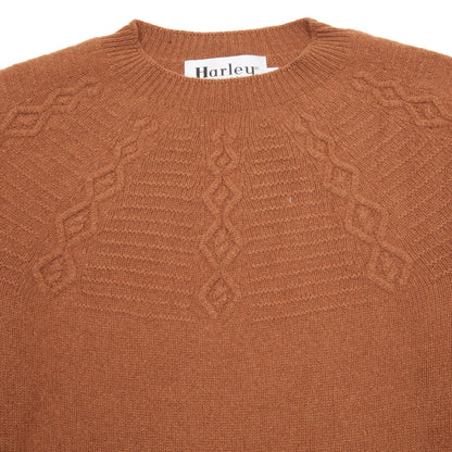 Harley Women's Lambswool Twist Yoke Jumper in Caramel