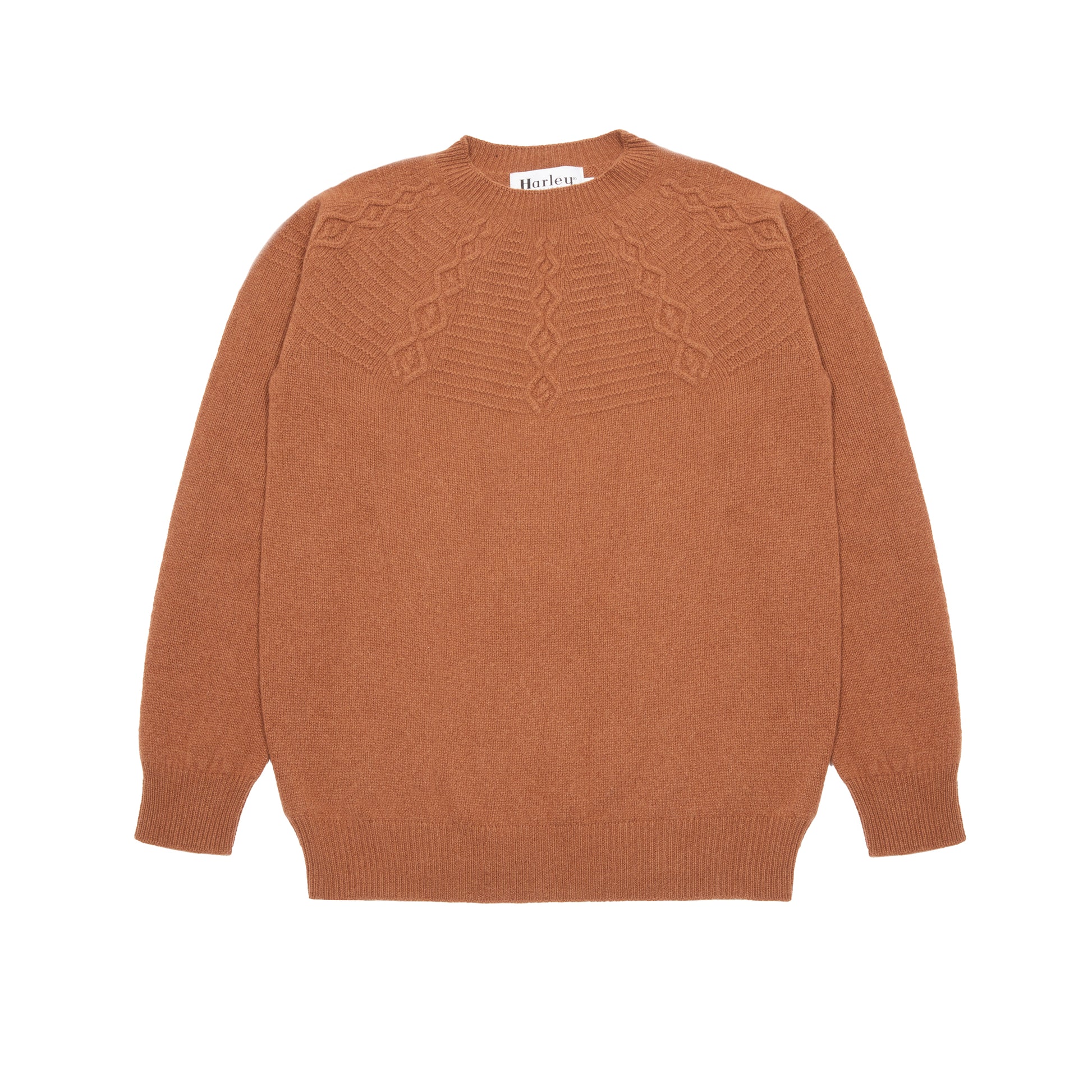 Harley Women's Lambswool Twist Yoke Jumper in Caramel