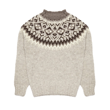 Harley Fair Isle Yoke Crew Neck Sweater in Wensleydale