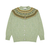 Harley Women's Fair Isle Cardigan in Sage