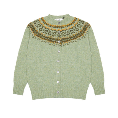 Harley Women's Fair Isle Cardigan in Sage