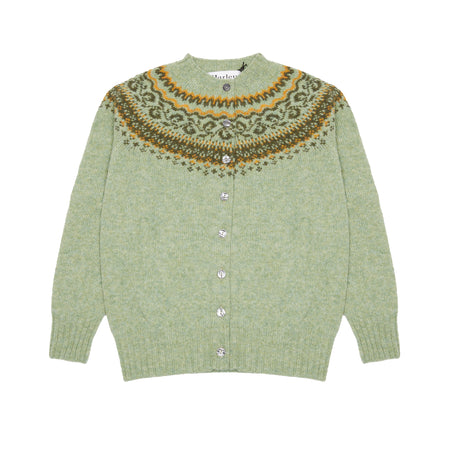 Harley Women's Fair Isle Cardigan in Sage