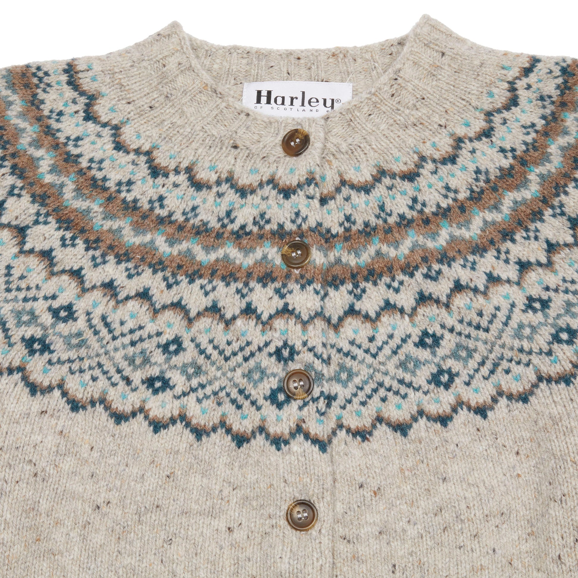 Harley Women's Glenugie Nep High Button Cardigan in Mull 2