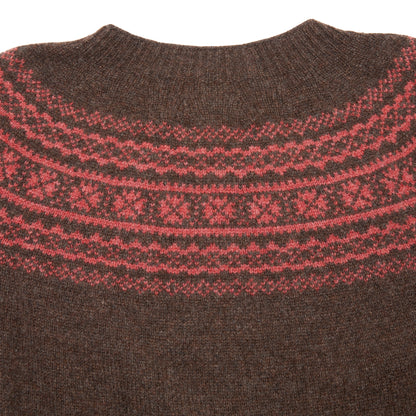Harley Women's Lambswool Fair Isle Yoke Jumper in Porcupine/Cinder