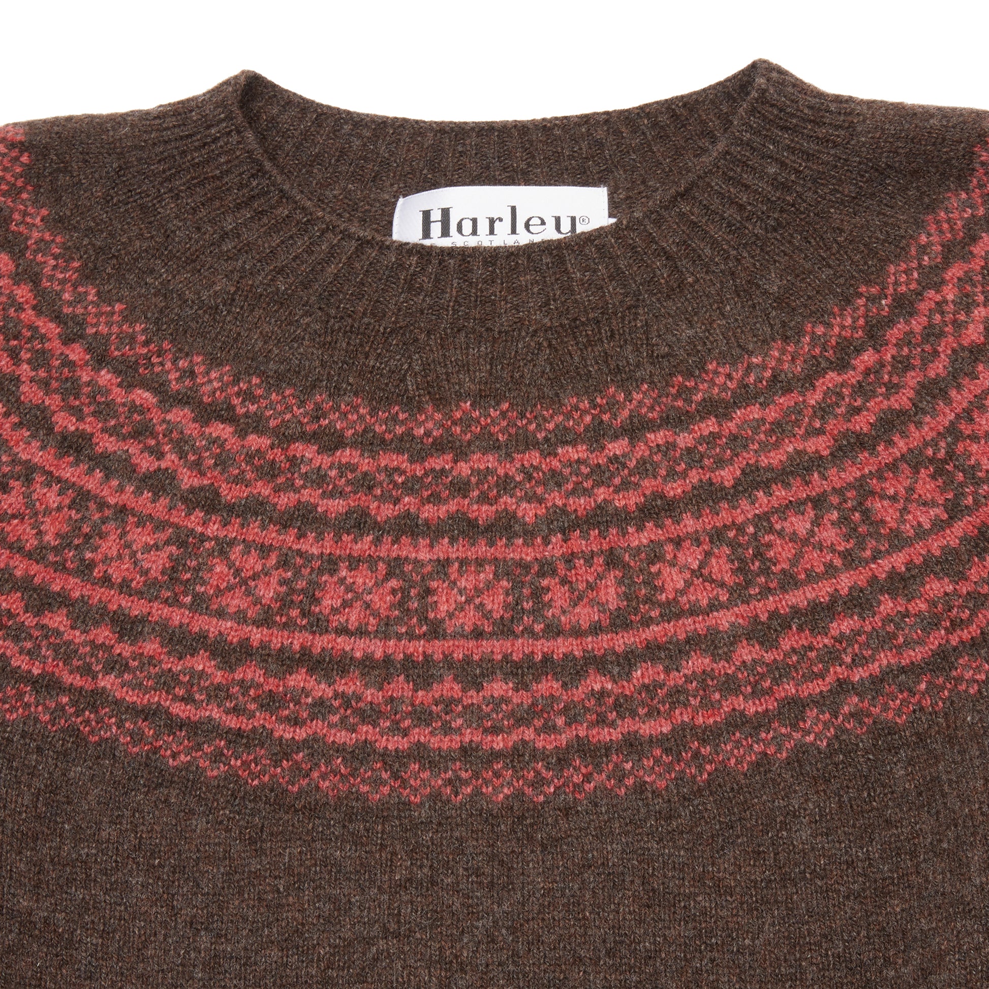 Harley Women's Lambswool Fair Isle Yoke Jumper in Porcupine/Cinder