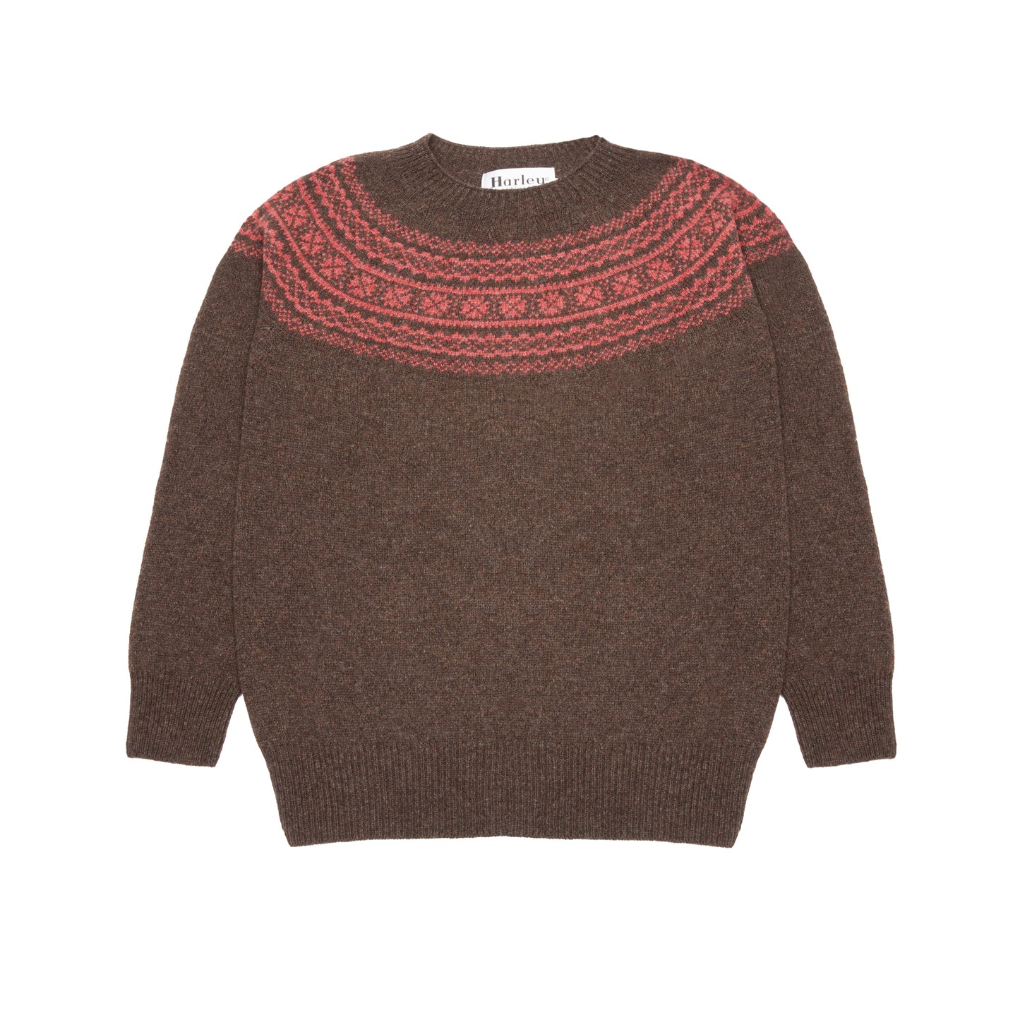 Harley Women's Lambswool Fair Isle Yoke Jumper in Porcupine/Cinder