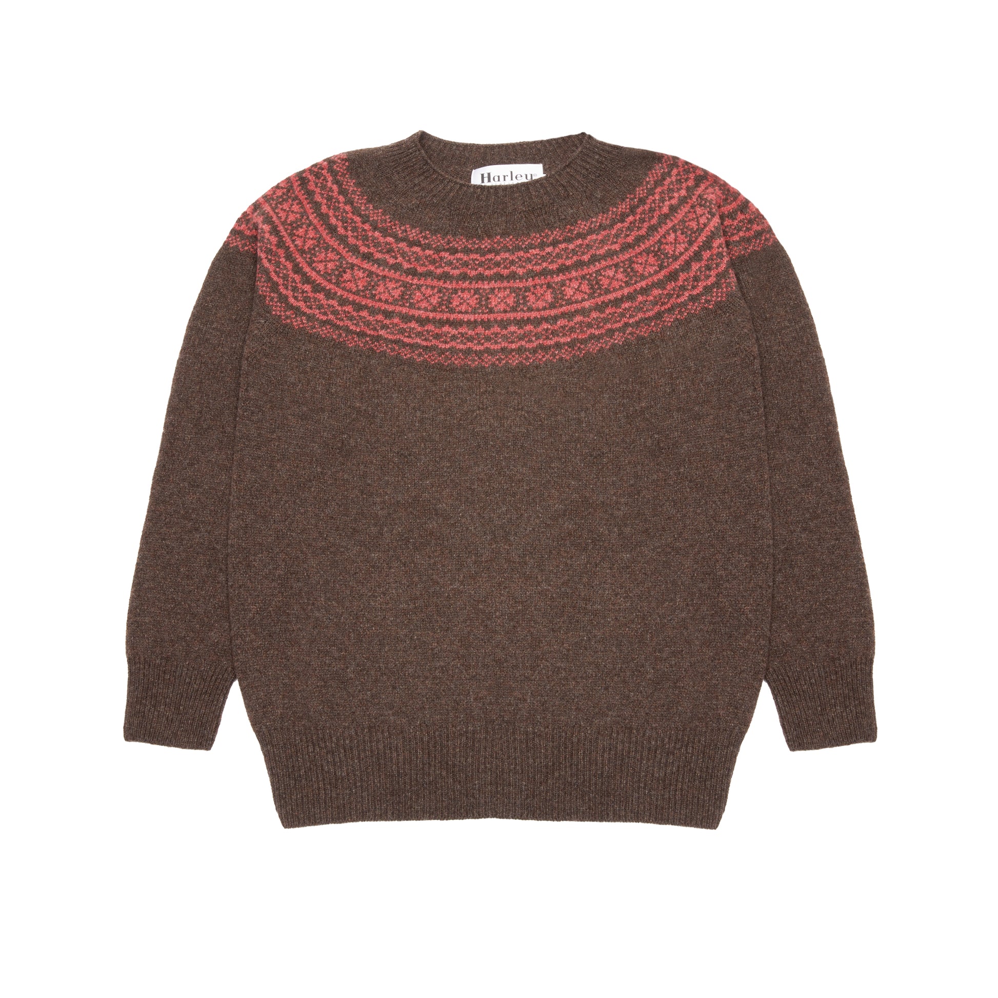 Harley Women's Lambswool Fair Isle Yoke Jumper in Porcupine/Cinder