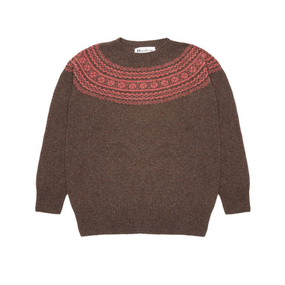 Harley Women's Lambswool Fair Isle Yoke Jumper in Porcupine/Cinder
