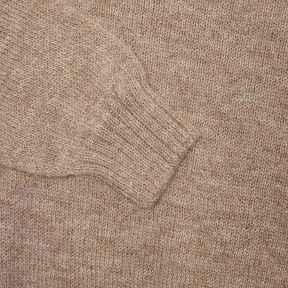 Harley Voe True Shetland Fair Isle Yoke Jumper in Fawn