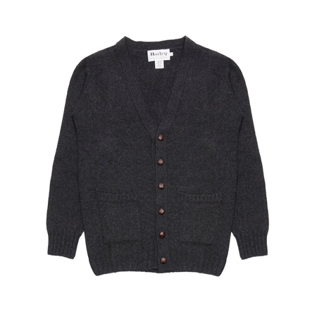 Harley Lambswool Cardigan in Charcoal 1