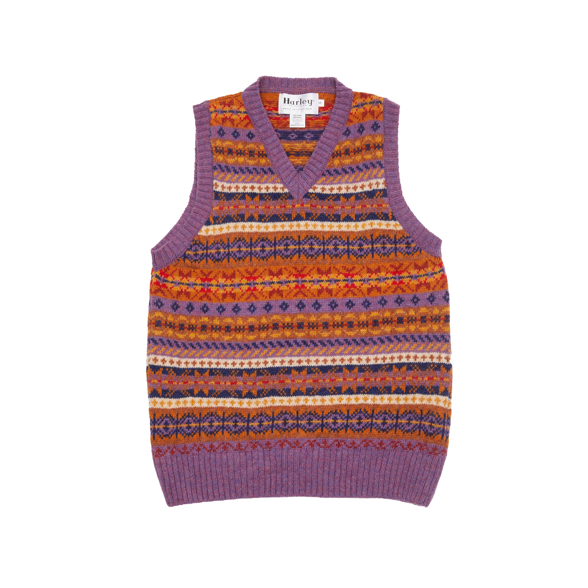 Harley V-neck Fair Isle Slipover in Calluna S - Main Image