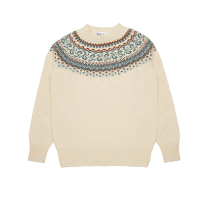 Harley Women's Fair Isle Yoke Jumper in Vanilla