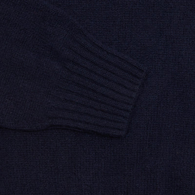 Harley Lambswool Knit Polo Jumper in Nero Navy 2