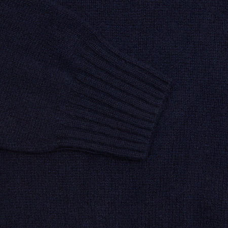 Harley Lambswool Knit Polo Jumper in Nero Navy 1