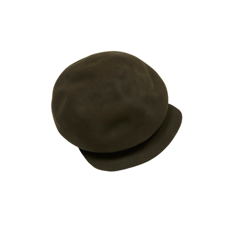 Horisaki Beaver Fur Felt Round Cap in Green