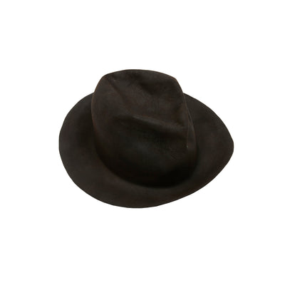 Horisaki Tall Beaver Fur Felt Hat in Black