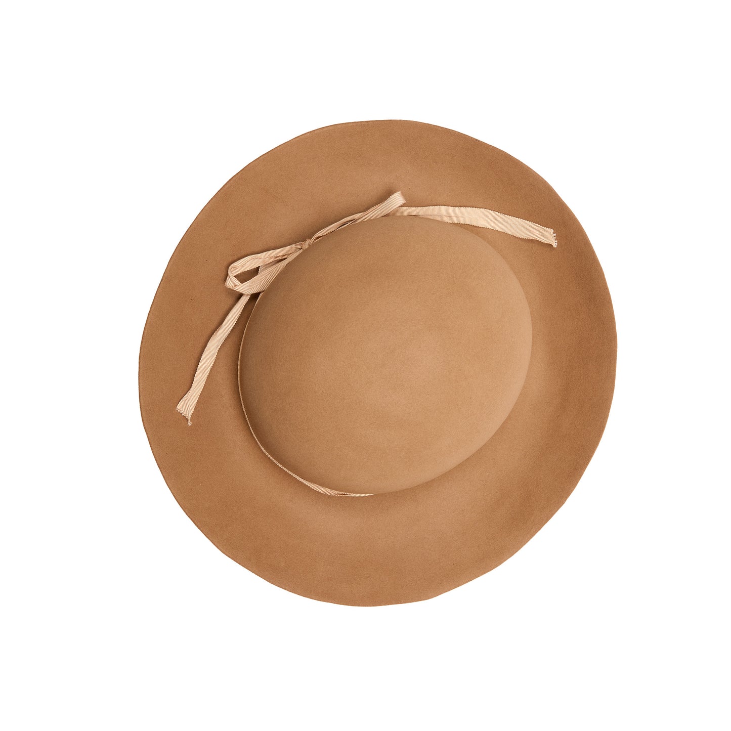 Horisaki Beaver Fur Felt Hat in Beige with Bow