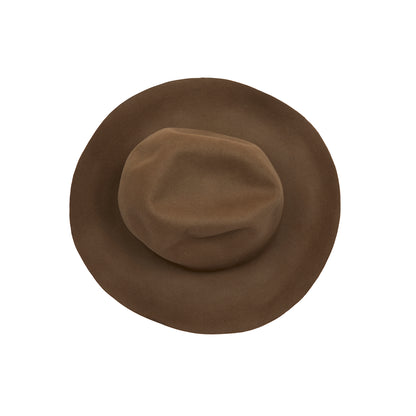 Horisaki Beaver Fur High Crown Hat in Taupe