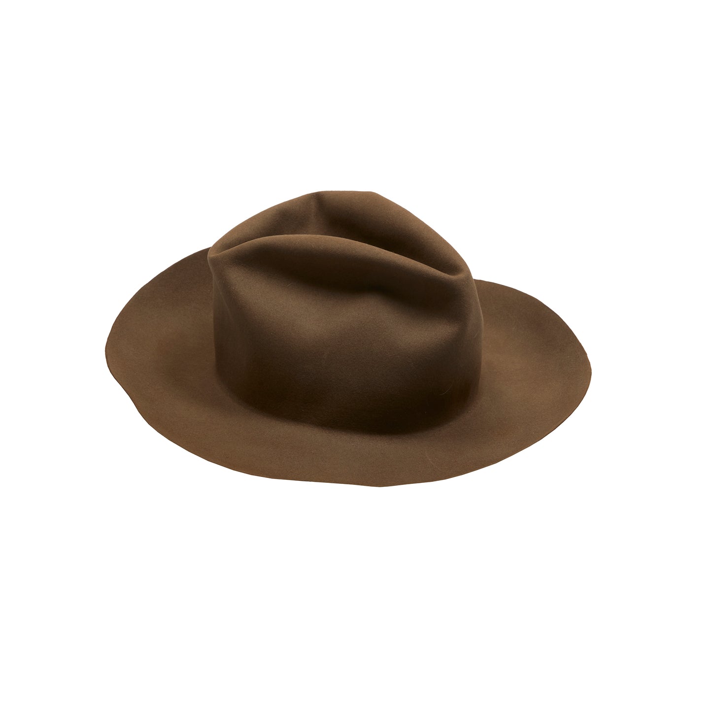 Horisaki Beaver Fur High Crown Hat in Taupe