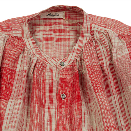 Antiquités Linen Big Check Shirt in Red