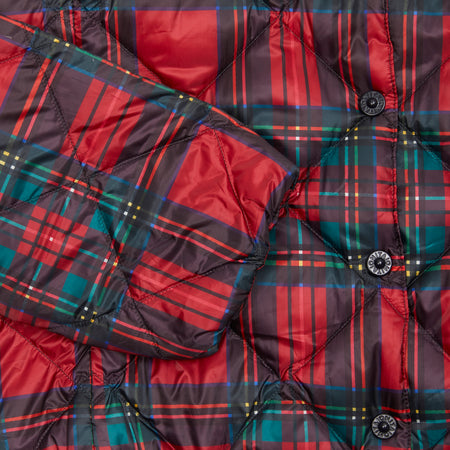 Antiquités Padded Down Jacket in Red Tartan 1