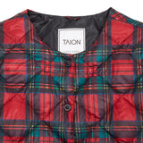 Antiquités Padded Down Jacket in Red Tartan 3