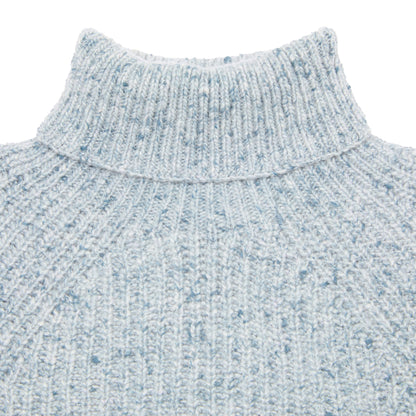 Inis Meáin Cashmere Boatbuilder Turtleneck in Blue Marl