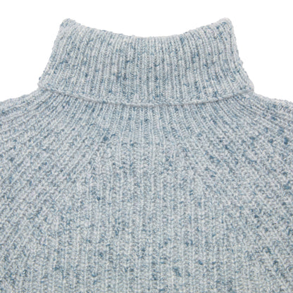 Inis Meáin Cashmere Boatbuilder Turtleneck in Blue Marl