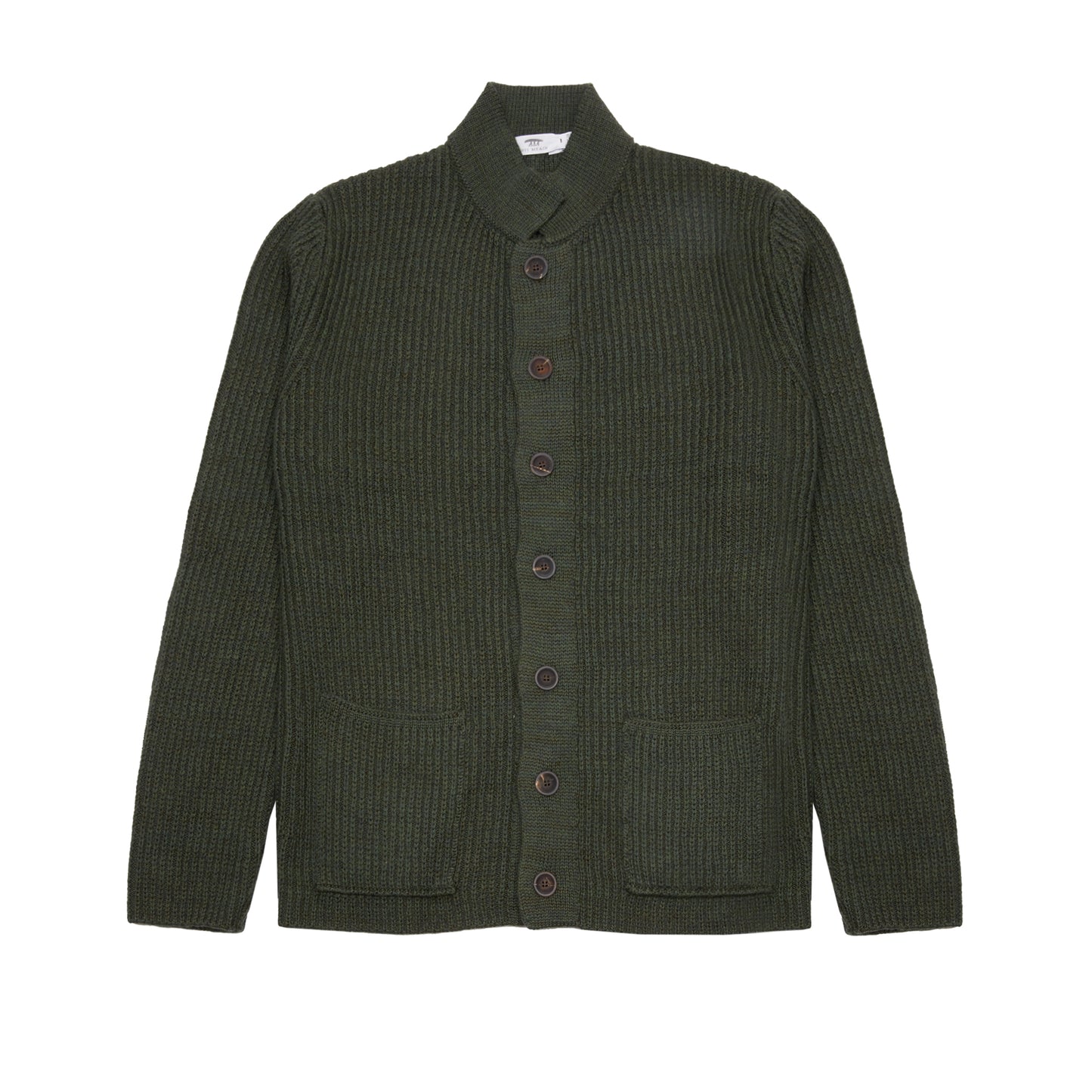 Inis Meáin Merino/Linen Boatbuilder Jacket in Green Marl