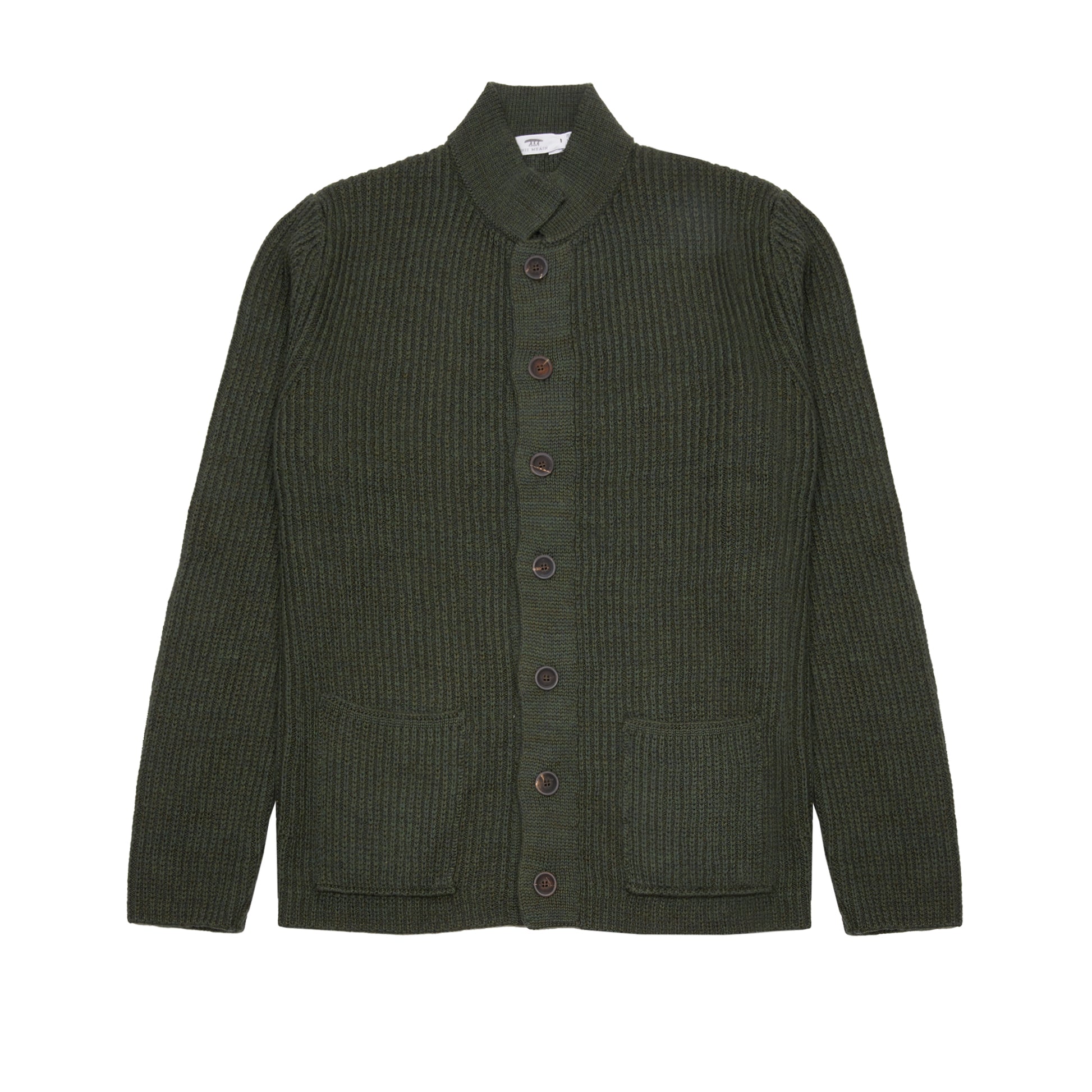Inis Meáin Merino/Linen Boatbuilder Jacket in Green Marl