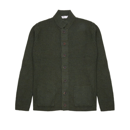 Inis Meáin Merino/Linen Boatbuilder Jacket in Green Marl