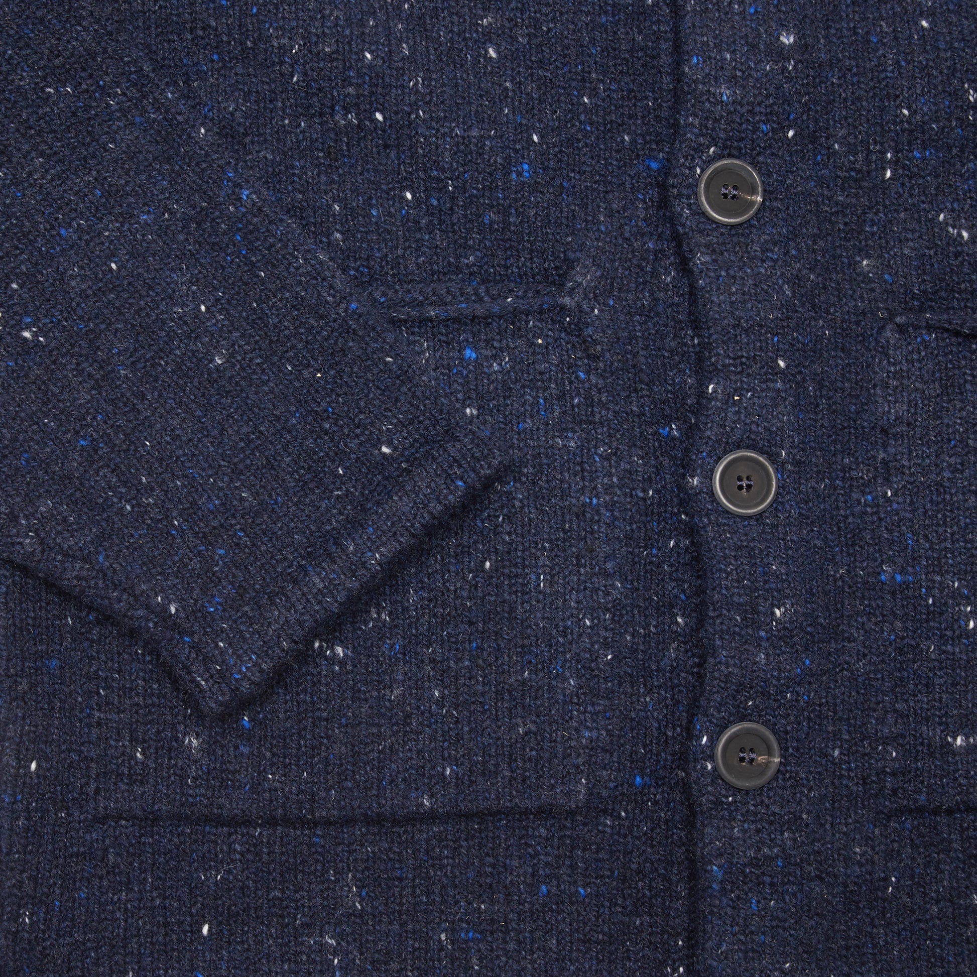 Inis Meáin Cashmere/Merino Carpenter Jacket in Navy Fleck