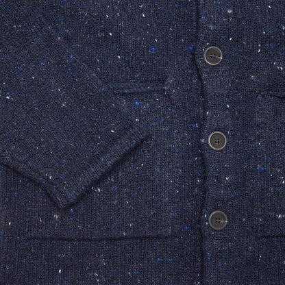 Inis Meáin Cashmere/Merino Carpenter Jacket in Navy Fleck